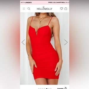 red hello molly mini dress